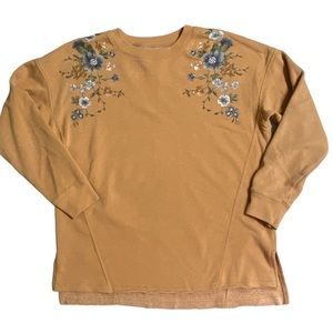 American Eagle Embroidered Floral Sweatshirt Size M